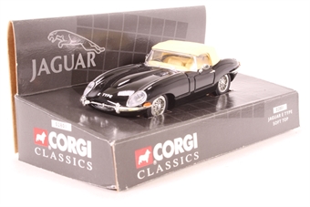 Jaguar E Type Soft Top in Black & Light Tan Hood