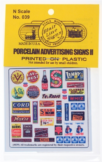 Blair Line 039BLN Porcelain Advertising Signs II