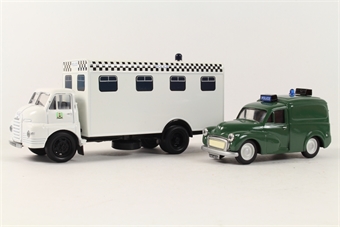 Hampshire Police Set - includes Bedford S control unit (1:50 scale) and Morris 1000 van (1:43 scale)