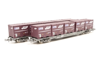 Set of Two Bogie Container Wagons Koki 106 with Containers of the JR