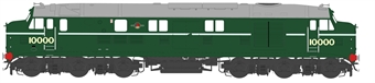 10000 diesel loco Brunswick green with partial eggshell blue waistband. Aug 1957 - Nov 1962. NOT PRODUCED