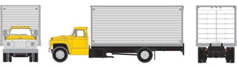 Ford F850 Box Van in yellow