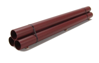 3 Steel Pipes Bundled,115mm Red Anti-Rust.