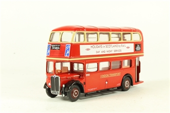 AEC RT Regent Open Top Double Decker bus - London Transport red - Typhoo