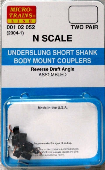 (2004-1) Underslung Short Shank Coupler (2 pair, Assembled)