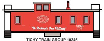 HO SP&S Wood Caboose Decal