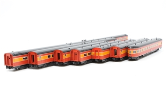 Smoothside Various of the Southern Pacific - red, black, and orange 10-Car Set