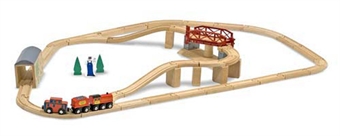 Swivel bridge 48 piece wooden train set