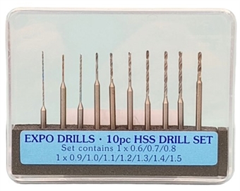 10Pc 3/32' Shank Drill Set