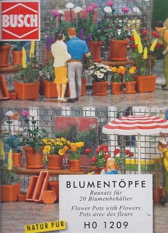 Flowerpot Set With Flowers HO scale