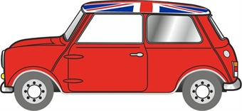 Mini in Tarted red with Union Jack roof - Sold out on pre-order