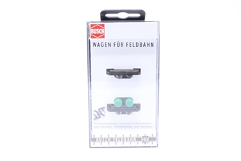 2 flat wagons - one with oil drums