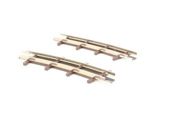 2 x Narrow gauge track Curve 115mm 22 deg HOf scale