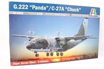 G.222 Panda / C-27A Chuck with 'Super Decals sheet' of Italian and USAF marking transfers and Photo Referance manual