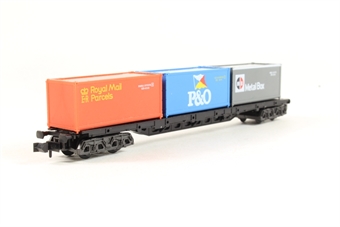 Bogie Container Wagon with 3 containers