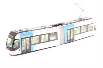 Kato 14-801-4 Portram Tram TLR0606 in Blue/White (powered) - Hattons