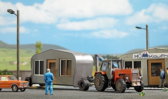 Telescoping Aluminum Building Transport Trailer with Building Kit (d)