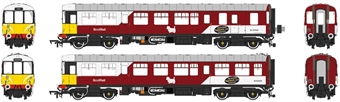 Class 104 2-car DMU in ScotRail GÇÿMexican BeanGÇÖ red and white - SC53424 - SC53434