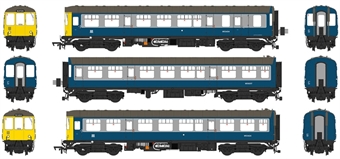 Class 104 3-car DMU set GÇÿBX487GÇÖ in BR blue and grey - M53424 - M59207 - M53434