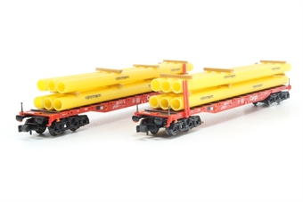 type Snps 719 stake wagon set DB Cargo with tuble load - pack of two