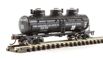 3-Dome ACF tank car of Philadelphia Quartz - black 606