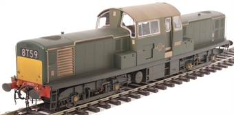 Class 17 'Clayton' D8607 in BR green with small yellow panels - weathered