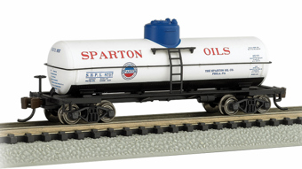 36' 10,000 gallon tank car of Spartan - white and black 8757