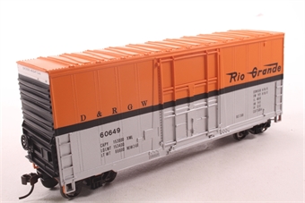 Hi-Cube Box Car #60649 of the Denver, Rio Grande & Western Railroad