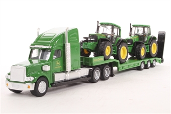 Peterbilt Low-loader with 2 x John Deere Tractors