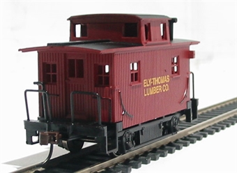 American bobber caboose in Ely-Thomas Lumber Co livery