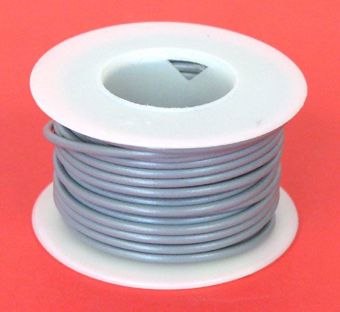 18 GA Gray Hook-Up Wire, Solid 25'
