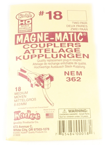 NEM362 Kadee coupling - Medium (8.63mm) - Pack of four