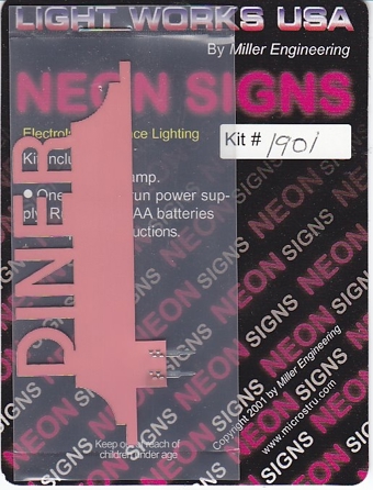 Large Vertical Diner, Animated Neon Style Sign Kit