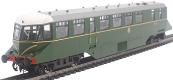 GWR AEC diesel railcar W32W in BR green with speed whiskers with white roof