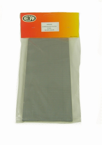 Plastic Building Sheets- Corrogated Steel Silver (4 pack)
