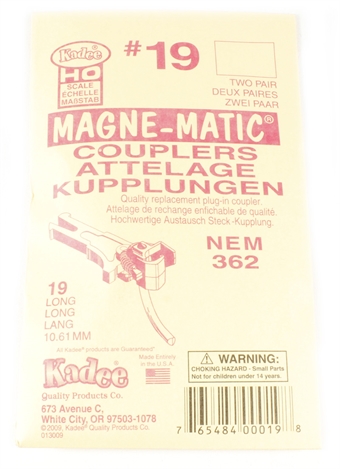 NEM362 Kadee coupling - Long (10.76mm) - Pack of four