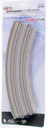 Unitrack Concrete Slab Double Viaduct Track with Superelevated Curve R414/381mm (16-5/16"-15") 45-Degree Section (2)