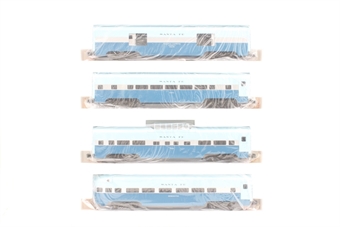 60' aluminium passenger car set of the Santa Fe 'Blue Goose' - pack of five