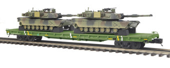 Flat Car with Two M1a Abrams Tanks, US Army #40106
