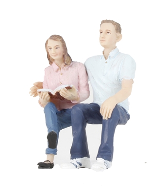 Sitting Young man and woman