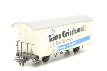 Closed van in RHB Terra Grischuna Freight livery Gbk-v 5608