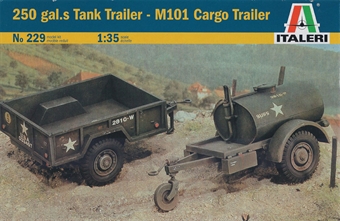 250 gallons tank trailer and M101 cargo trailer for Jeep or CCKW 6x6
