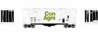 2-bay GATC 2600 airslide covered hopper of ConAgra Foods - light grey 42902