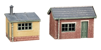 Pair of lineside huts - plastic kit