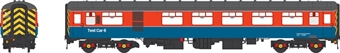 Mk2 FK first corridor ADB975290 "Test Car 6" in BR research department red and blue