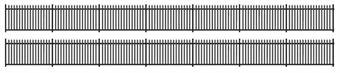 GWR Spear Fencing - black - 484mm long fencing (4 x 121mm)