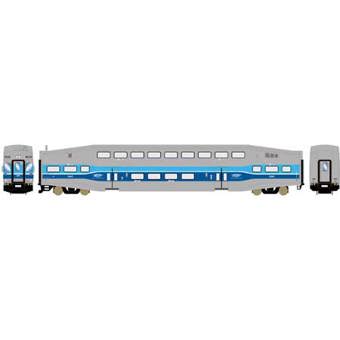 Bombardier Bi-Level Commuter Cab Car in AMT - Montreal Light Gray & Blue #2002