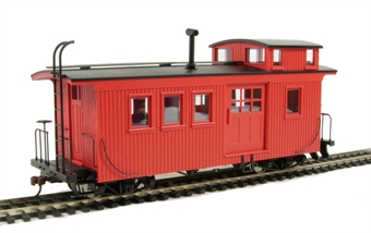 Wood side door caboose (with lighting) - Painted, unlettered (caboose red)