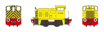 Class 02 in industrial yellow with wasp stripes