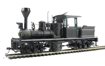 T-Boiler Two-Truck Shay Painted, Unlettered W/Wood Cab (Black W/White Pinstripes) with DCC sound
